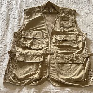Weekend Traveler Tan Utility Vest Unisex Gently Loved L